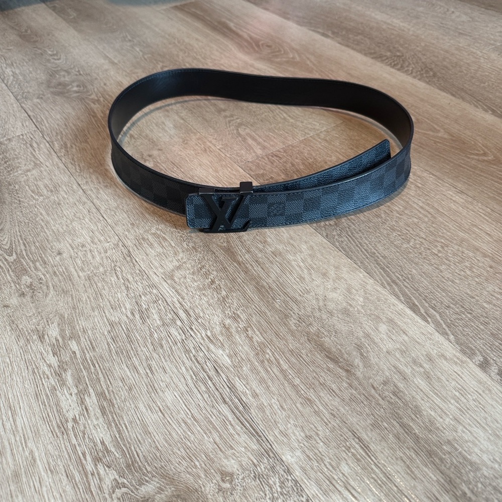 Louis Vuitton Men's Black Checkered Belt